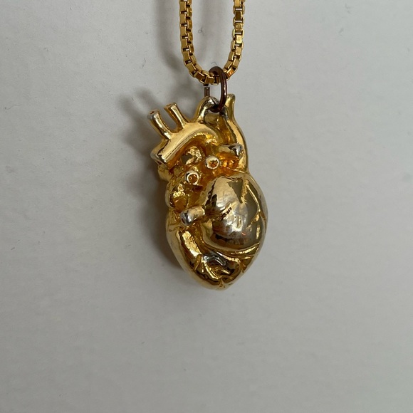 Jewelry - Anatomical heart pendant necklace 18k Gold